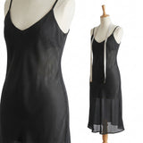 100% Polyester Chiffon Fabric, 92 gsm, 145 cm — Black — mockup: dress bodycon