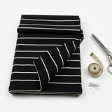White Horizontal-Stripe Ponte Knit, Cotton-Poly, 280 gsm — mockup: dress bodycon