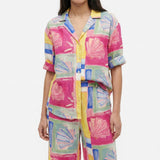 Pink Abstract Woven, Viscose-Linen — mockup: dress bodycon