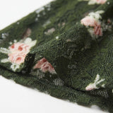 Dark Green Floral Lace, Nylon-Spandex — mockup: dress bodycon