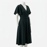 Dark Teal Marl Ponte Knit, Poly-Viscose — mockup: dress bodycon