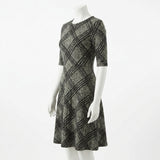 Black Lines Rib Knit, Polyester, 200 gsm — mockup: dress bodycon