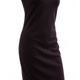 Viscose Polyester Stretch Ponte Knit Fabric, 270 gsm, 160 cm — Brown — mockup: dress bodycon