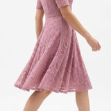 Pink Floral Lace, Nylon, 105 gsm — mockup: dress bodycon