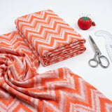 Orange Zigzag Jacquard, Viscose, 290 gsm, 160 cm, ref EF-4795 — mockup: dress bodycon