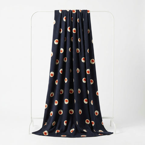 Orange Flower Ponte Knit, Cotton