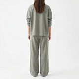 Polyester Stretch Linen-Look Fabric, 185 gsm, 165 cm — Grey — mockup: dress bodycon