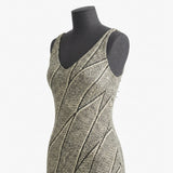 Black Chevron Jersey Knit, Cotton-Poly — mockup: dress bodycon