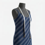Navy Horizontal-Stripe Mesh, Cotton-Poly — mockup: dress bodycon