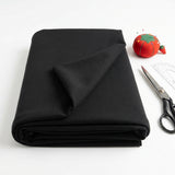 Polyester Stretch Scuba Knit Fabric, 370 gsm, 160 cm — Black — mockup: dress bodycon