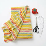 Yellow Horizontal-Stripe Chunky Knit, Cotton-Poly — mockup: dress bodycon