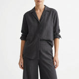Viscose Stretch Linen-Look Fabric, 190 gsm, 165 cm — Black — mockup: dress bodycon