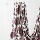 Purple Bold-Floral Faux Suede, Polyester — mockup: dress bodycon