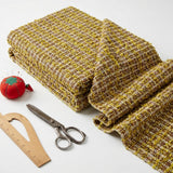 Yellow Plaid Bouclé, Polyester — mockup: dress bodycon