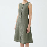 Black Houndstooth Woven, Linen-Cotton, 155 gsm, ref EF-203303 — mockup: dress bodycon