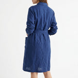 Viscose Linen Woven Fabric, 160 gsm, 142 cm — Navy — mockup: dress bodycon