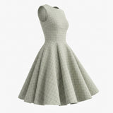 Light Grey Grid Mesh, Polyester — mockup: dress bodycon