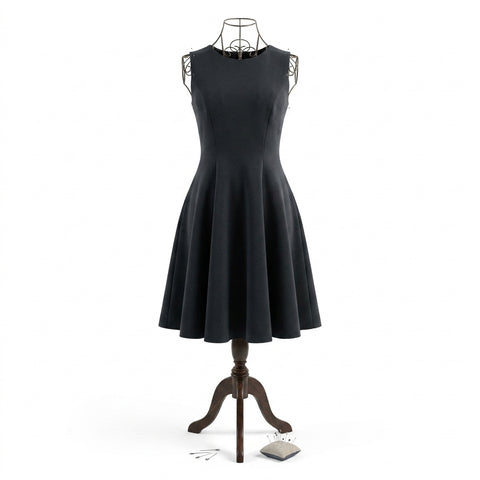 Black Ponte Knit, Viscose-Nylon
