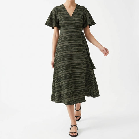Black Horizontal-Stripe French Terry, Polyester