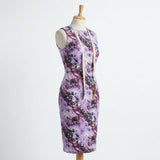 Purple Abstract Jersey Knit, Viscose-Nylon — mockup: dress bodycon