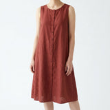 100% Polyester Linen-Look Fabric, 180 gsm, 160 cm — Red — mockup: dress bodycon