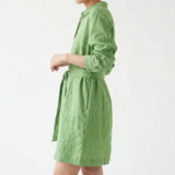 Green Marl Woven, Linen-Tencel Lyocell, 122 gsm — mockup: dress bodycon