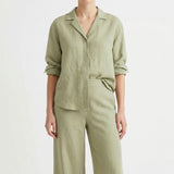 100% Polyester Linen-Look Fabric, 175 gsm, 145 cm — Khaki — mockup: dress bodycon