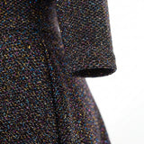 Black Marl Scuba Knit, Poly-Metallic — mockup: dress bodycon