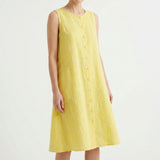 Light Yellow Vertical-Stripe Woven, Linen-Cotton — mockup: dress bodycon