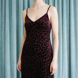 Dark Burgundy Leopard Velvet, Poly-Nylon — mockup: dress bodycon
