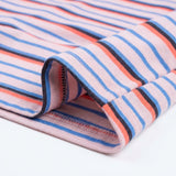 Blue Horizontal-Stripe Jersey Knit, Cotton-Poly, 153 gsm