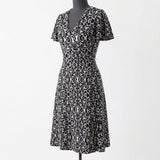 Black Damask Jacquard, Cotton-Poly