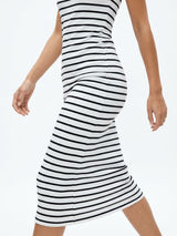 Black Horizontal-Stripe French Terry, Cotton-Poly, 228 gsm