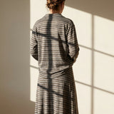 Dark Olive Stripes Jersey Knit, Cotton-Poly