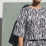 Black Zebra Jersey Knit, Polyester, 160 gsm