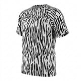 Black Zebra Jersey Knit, Polyester, 160 gsm