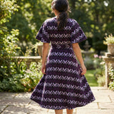 Lavender Chevrons Interlock Knit, Poly-Viscose