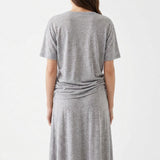 Heather Grey Marl Jersey Knit, Poly-Linen, 110 gsm