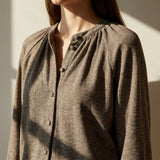 Orange Heathered-Herringbone French Terry, Poly-Cotton