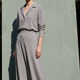 Black Houndstooth Jersey Knit, Cotton-Poly, 160 gsm