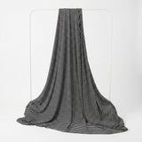 Black Horizontal-Stripe Jersey Knit, Viscose, 194 gsm