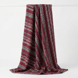 Maroon Geometric Jacquard, Cotton-Poly