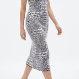 Black Abstract Chunky Knit, Polyester, 320 gsm