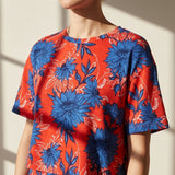 Blue Floral Jersey Knit, Viscose, 150 gsm