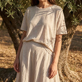 Light Grey Marl Jersey Knit, Linen, 120 gsm