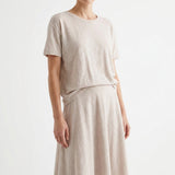Light Grey Marl Jersey Knit, Linen, 120 gsm