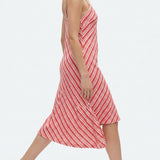 Red Horizontal-Stripe French Terry, Poly-Cotton, 282 gsm