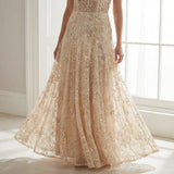 White Sequin Lace, Polyester