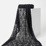 Black Floral Lace, Cotton, ref EF-201793