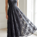 Black Floral Lace, Cotton, ref EF-201793